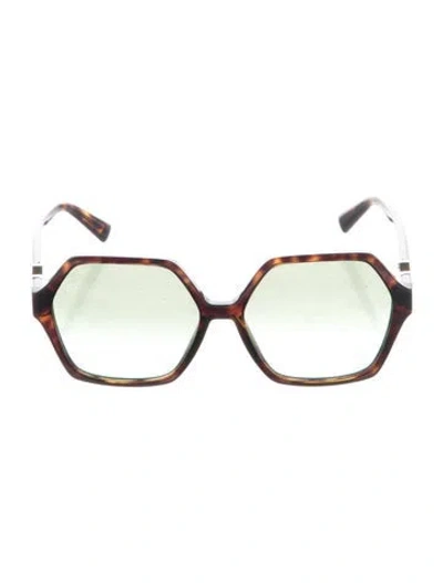 Pre-owned Valentino Square Gradient Sunglasses In Brown