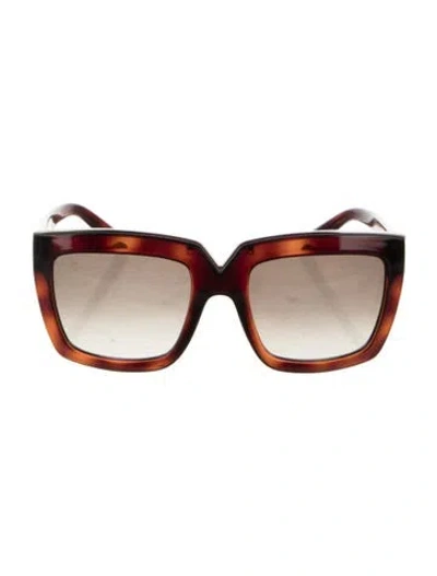 Pre-owned Valentino Square Gradient Sunglasses In Brown