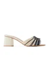 Valentino Square-headed High-heeled Sandals In Neutral