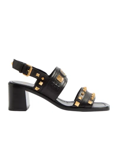 Valentino Garavani Square-headed High-heeled Sandals In Black