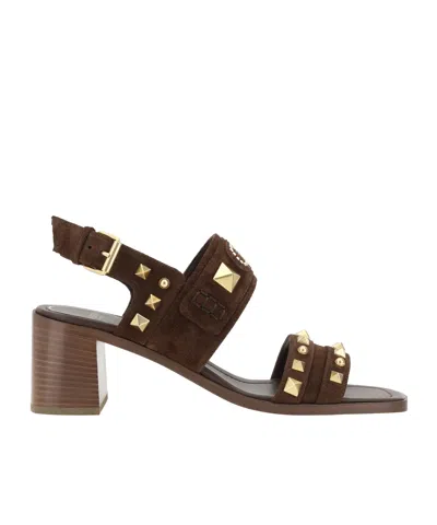 Valentino Garavani Square-headed High-heeled Sandals In Green