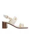 Valentino Square-headed High-heeled Sandals In White