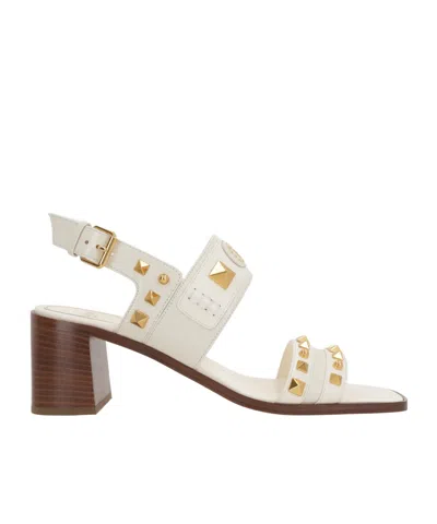 Valentino Garavani Square-headed High-heeled Sandals In White