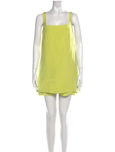 Pre-owned Valentino Square Neckline Jumpsuit In Green