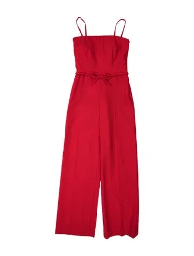 Pre-owned Valentino Square Neckline Jumpsuit In Red