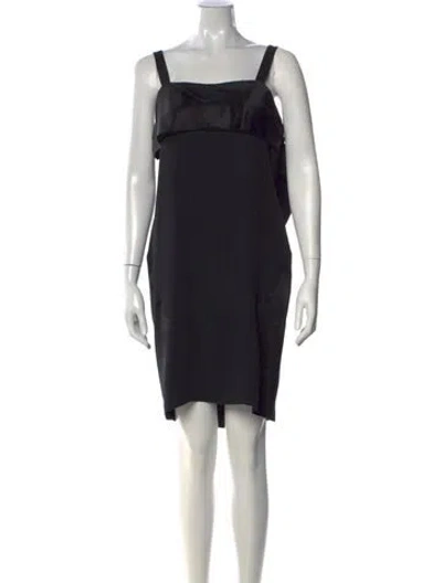 Pre-owned Valentino Square Neckline Knee-length Dress In Black