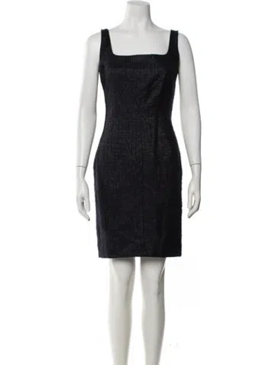 Pre-owned Valentino Square Neckline Knee-length Dress In Blue