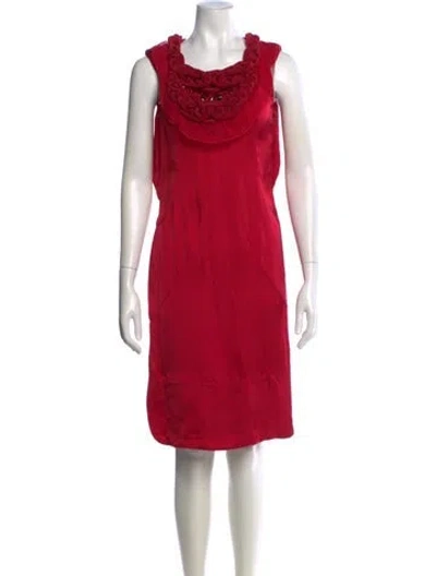 Pre-owned Valentino Square Neckline Knee-length Dress In Pink