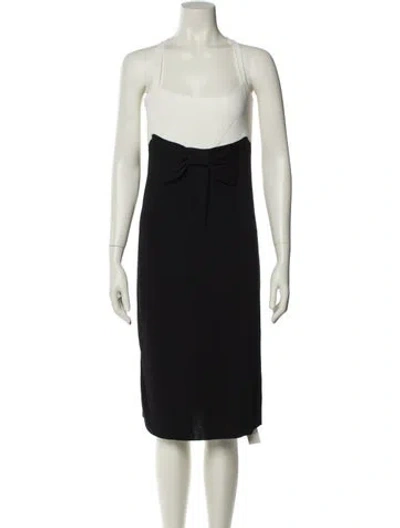 Pre-owned Valentino Square Neckline Midi Length Dress W/ Tags In Multi