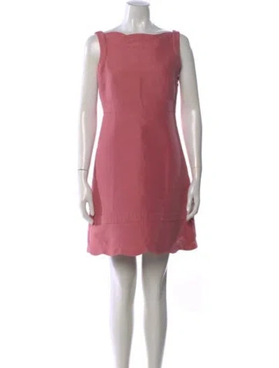 Pre-owned Valentino Square Neckline Mini Dress In Pink