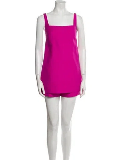Pre-owned Valentino Square Neckline Romper In Pink