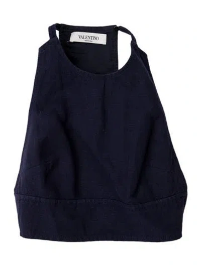 Pre-owned Valentino Square Neckline Sleeveless Sweatshirt In Blue