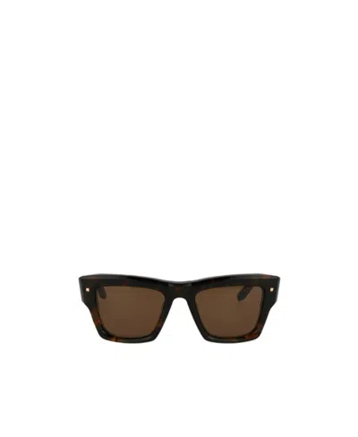 Valentino Garavani Brown Tortoise Acetate Sunglasses In Black