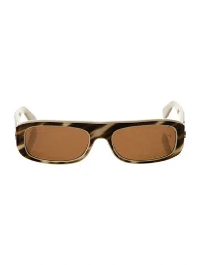 Pre-owned Valentino Square Tinted Sunglasses In Brown