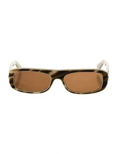 Pre-owned Valentino Square Tinted Sunglasses In Brown