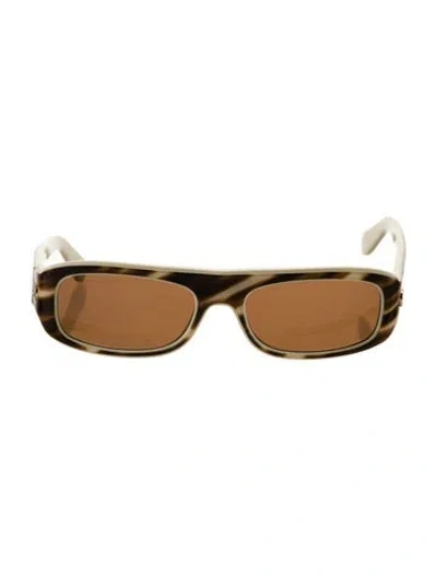 Pre-owned Valentino Square Tinted Sunglasses In Brown