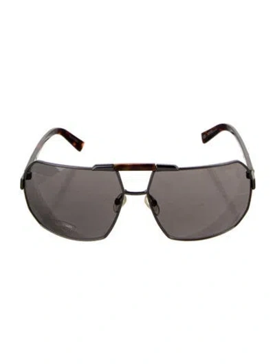 Pre-owned Valentino Square Tinted Sunglasses In Silver