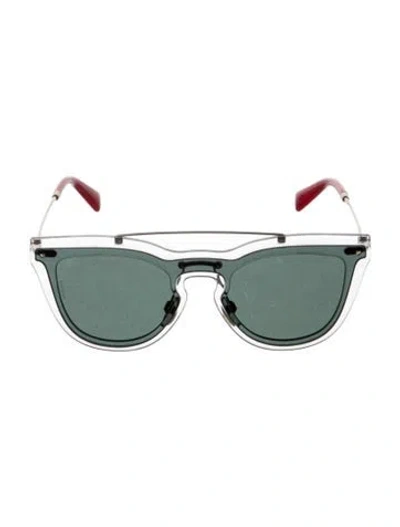 Pre-owned Valentino Square Tinted Sunglasses In Silver