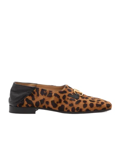 Valentino Garavani Square-toe Loafers In Brown