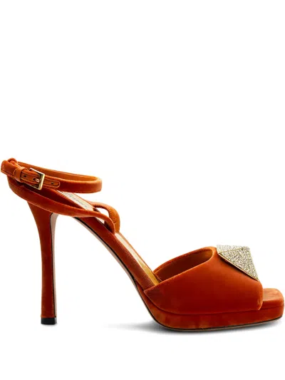 Valentino Garavani Square-toe Platform Sandals In Orange