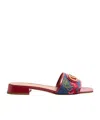 Valentino Cherryfic-embroidery Vlogo-detailed Sandals In Multi
