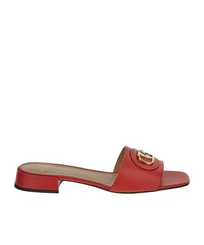 VALENTINO GARAVANI VALENTINO VLOGO PLAQUE SQUARE OPEN TOE SANDALS