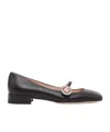 Valentino Square-toed Flats In Black