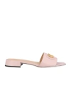 Valentino Square Toed Slippers In Pink