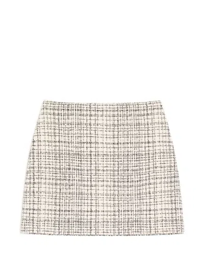Valentino Square Tweed Miniskirt In Multi