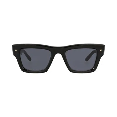 Pre-owned Valentino Square-frame Acetate Sunglasses 'black/grey' | Men's Size Onesize
