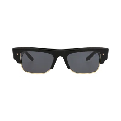 Pre-owned Valentino Square-frame Acetate Sunglasses 'black/grey' | Men's Size Onesize