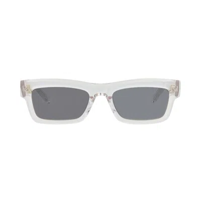Pre-owned Valentino Square-frame Acetate Sunglasses 'crystal/grey' | White | Men's Size Onesize