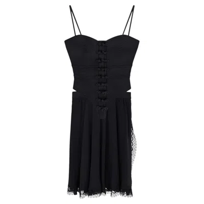 Pre-owned Valentino S/s 1994  Garavani Runway Black Silk Corset Skirt Set