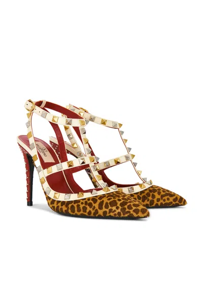Valentino Garavani St. Mini Animalier Rockstud Pump In Multi