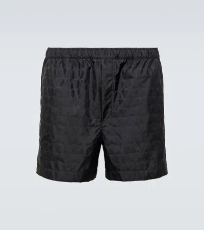 Valentino Toile Iconographe Nylon Swim Shorts In Black