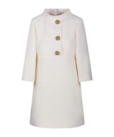 Valentino Stand-neck Dress In White