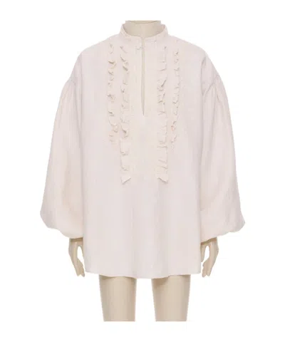 Valentino Stand-up Collar Shirt In White