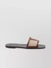 Valentino Star Leather Slide Sandals With Rubber Sole In Brown