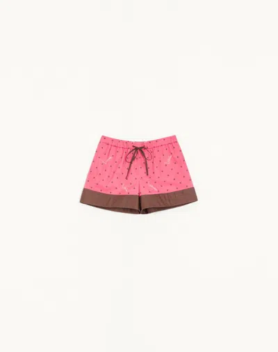 Valentino Starry Signature Muslin Shorts In Pink