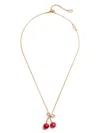 Valentino Garavani Red Necklace With Cherry-shaped Pendant And Vlogo Detail In Brass Woman In Gold