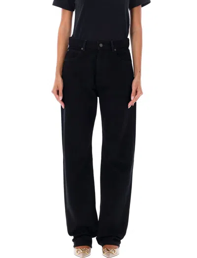 Valentino Garavani Straight Denim Pants In Black