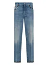 Valentino Straight-fit Denim Pants With Colorful Embellishments In Blue