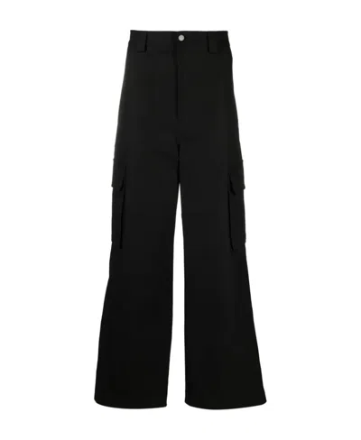 Valentino Straight-leg Cotton Cargo Trousers In Black