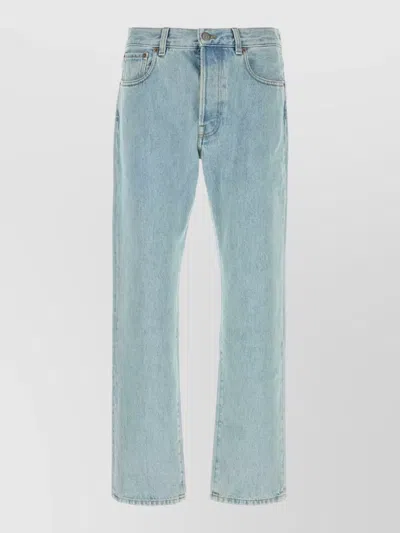Valentino Straight Leg Denim Jeans Five Pocket Style In Multi