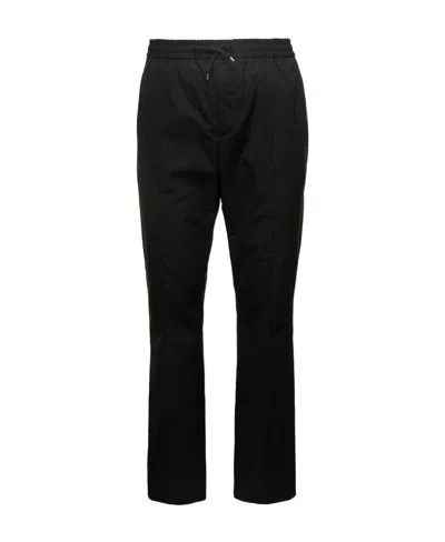 Valentino Straight-leg Drawstring Cotton Trousers In Black