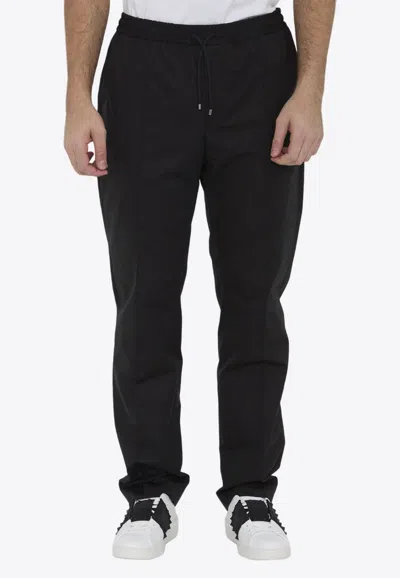 Valentino Straight-leg Drawstring Pants In Black