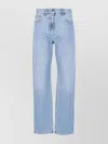 Valentino Straight Leg Five-pocket Trousers With Belt Loops In Blue