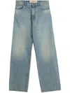 Valentino Straight Trousers With Belt Loops And Five Pockets In Blue