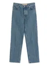 Valentino Five-pocket Denim Trousers Featuring Button Embellishments In Blue