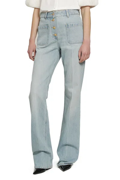 Valentino Straight Leg Jeans In Blue